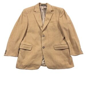 Gianfranco Ruffini Blazer Mens 48L Camel Hair Sport Coat Jacket Two Button Italy